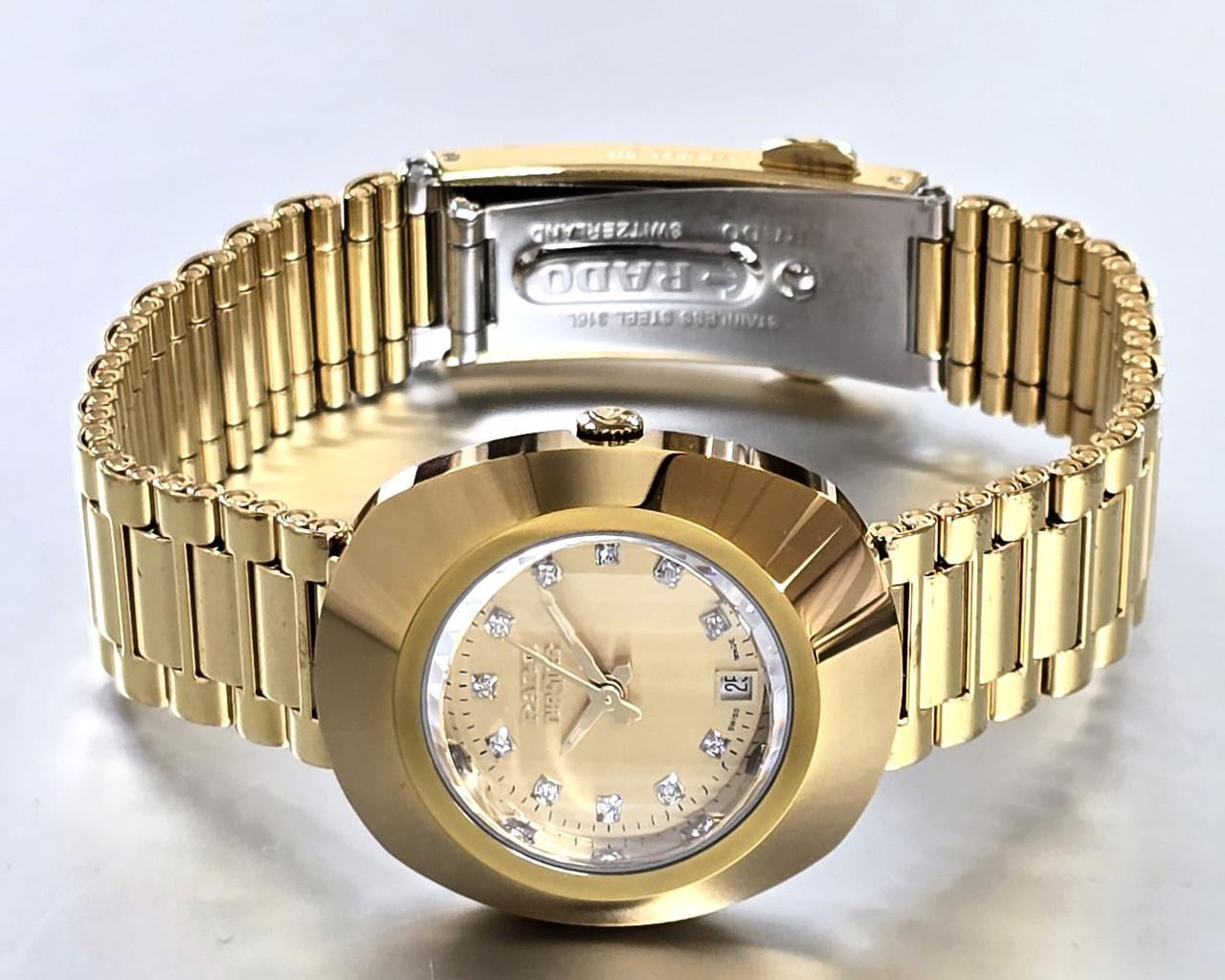 RADO Original DiaStar Quartz 27MM 11 Diamond Yellow Gold PVD