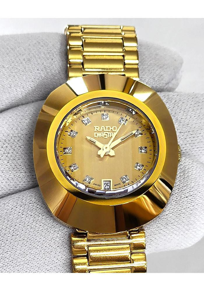 RADO Original DiaStar Quartz 27MM 11 Diamond Yellow Gold PVD