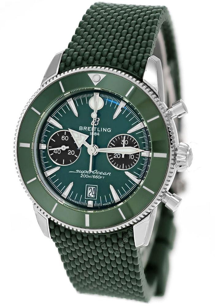 BREITLING Superocean AUTO 42MM Green Dial Rubber Men's Watch