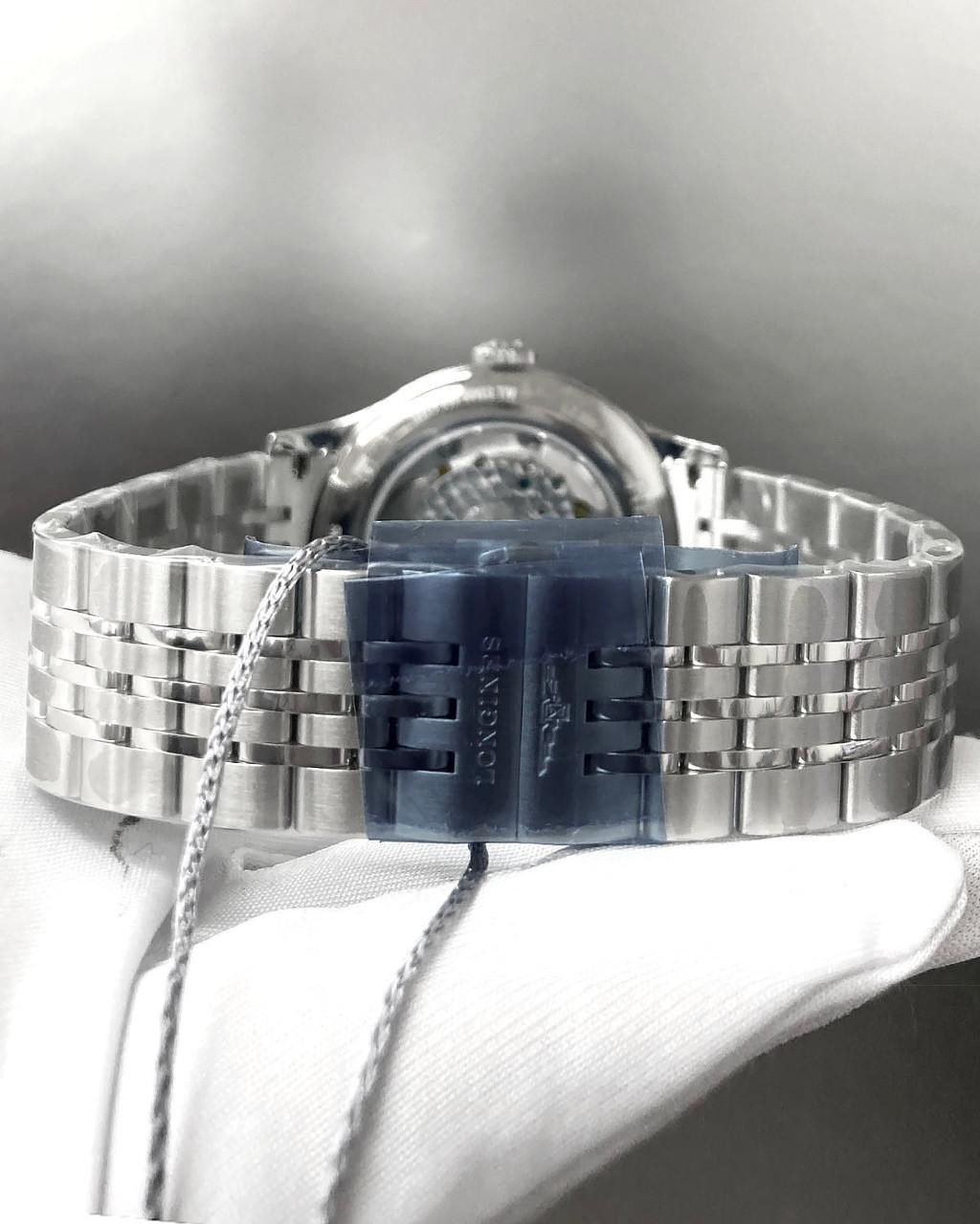 LONGINES Record Automatic SS 38.5MM Black Diamond Dial Men's Watch