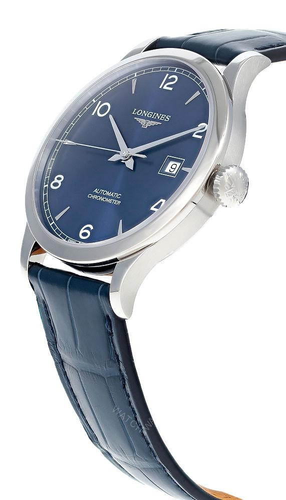 LONGINES Record Automatic 40MM Blue Dial Leather Men's Watch L2