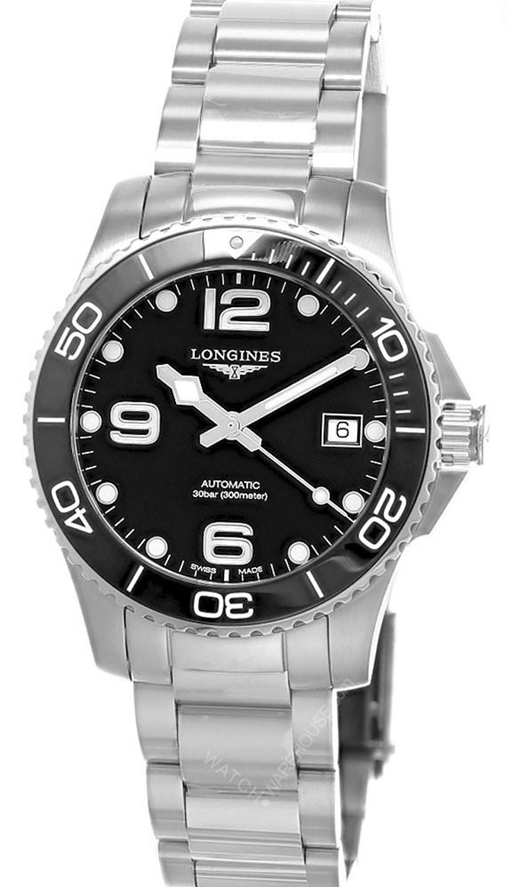 Longines watches LONGINES HydroConquest Automatic SS 39MM Black Dial Men's Watch L3.780.4.56.6 / L37804566 