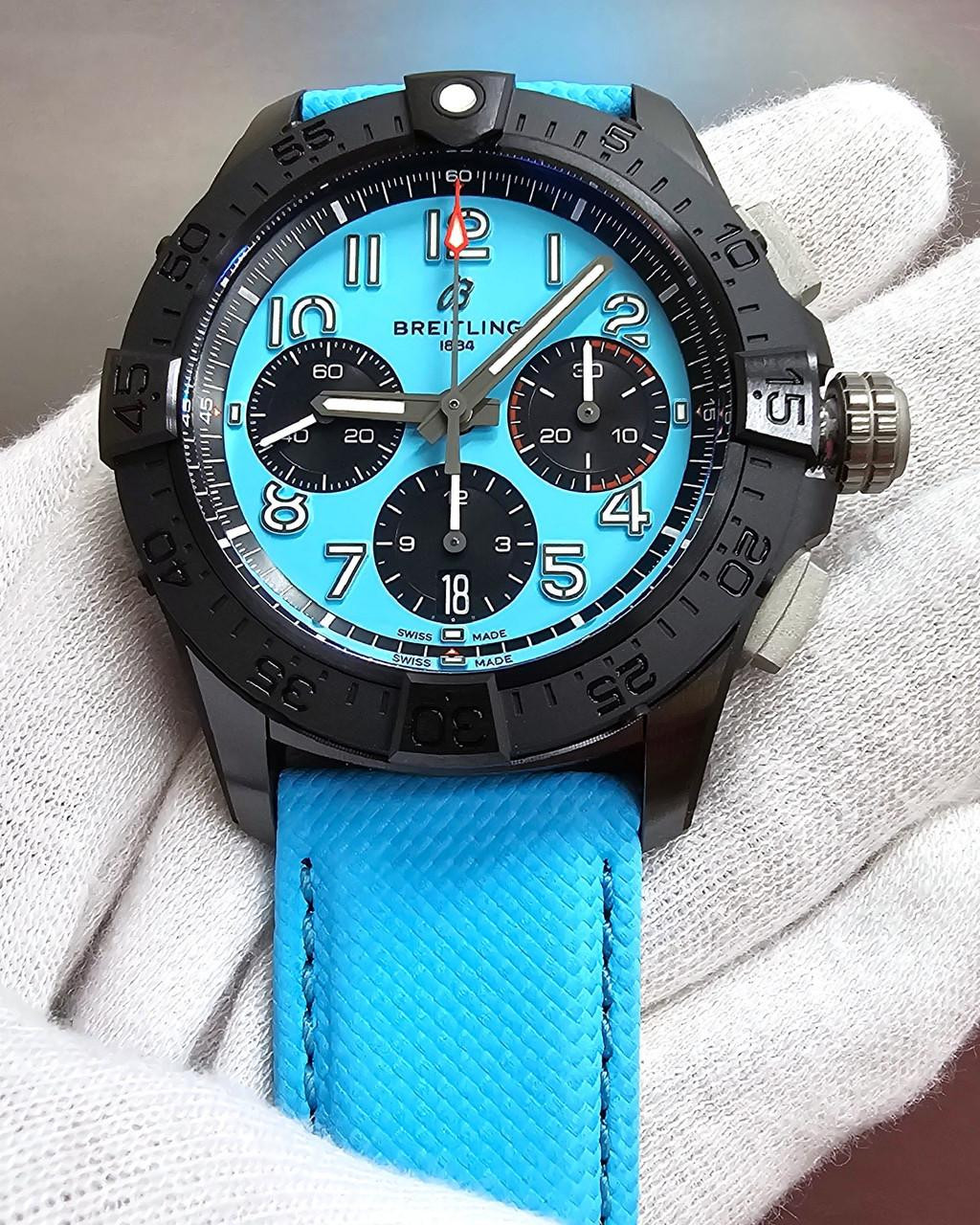 BREITLING Avenger B01 Night Mission Chronograph 42MM Leather Men's