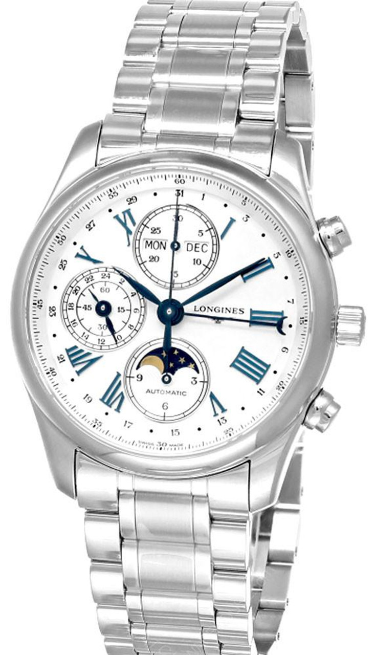 Longines watches LONGINES Master Collection Chrono Moonphase Automatic 40MM Opaline Ivory Dial Men's Watch L2.673.4.71.6 