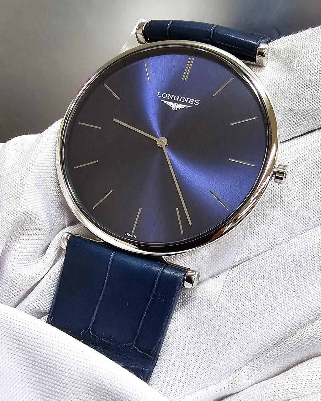 LONGINES La Grande Classique 37MM Blue Dial Leather Men's Watch L4