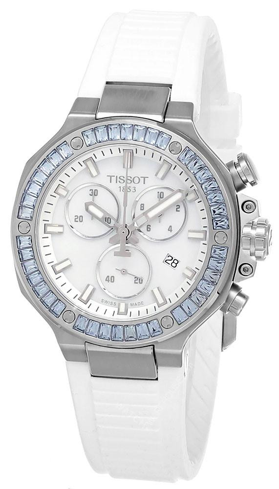 TISSOT T-Race Chronograph Quartz 38MM MOP Dial White Silicone