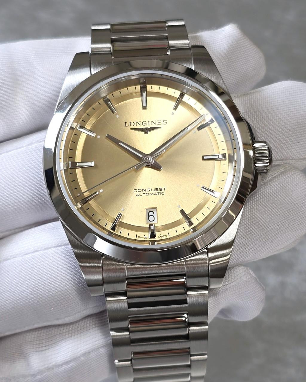 LONGINES Conquest Automatic SS 38MM Gilt Dial Men's Watch L3.720.4