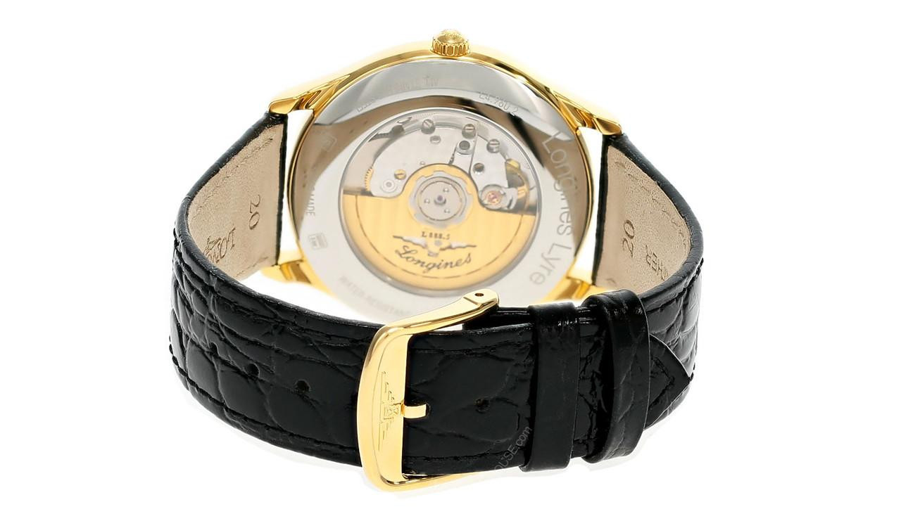 LONGINES Lyre Automatic 38.5MM Gold Dial Leather Men's Watch L4