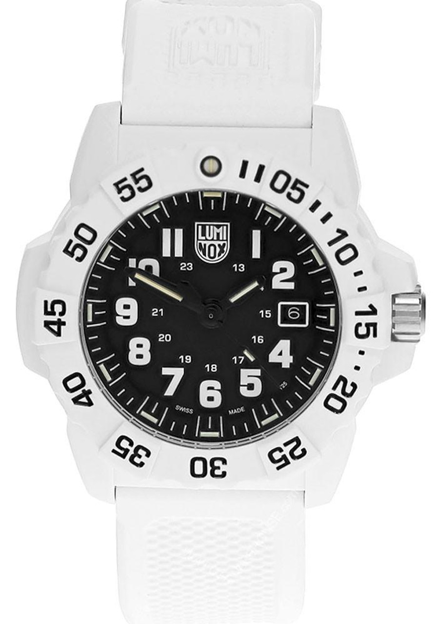 Luminox watches LUMINOX Navy SEAL 3500 Quartz 45MM Black Dial Military Dive Men's Watch XS.3507.WB / XS3507WB 