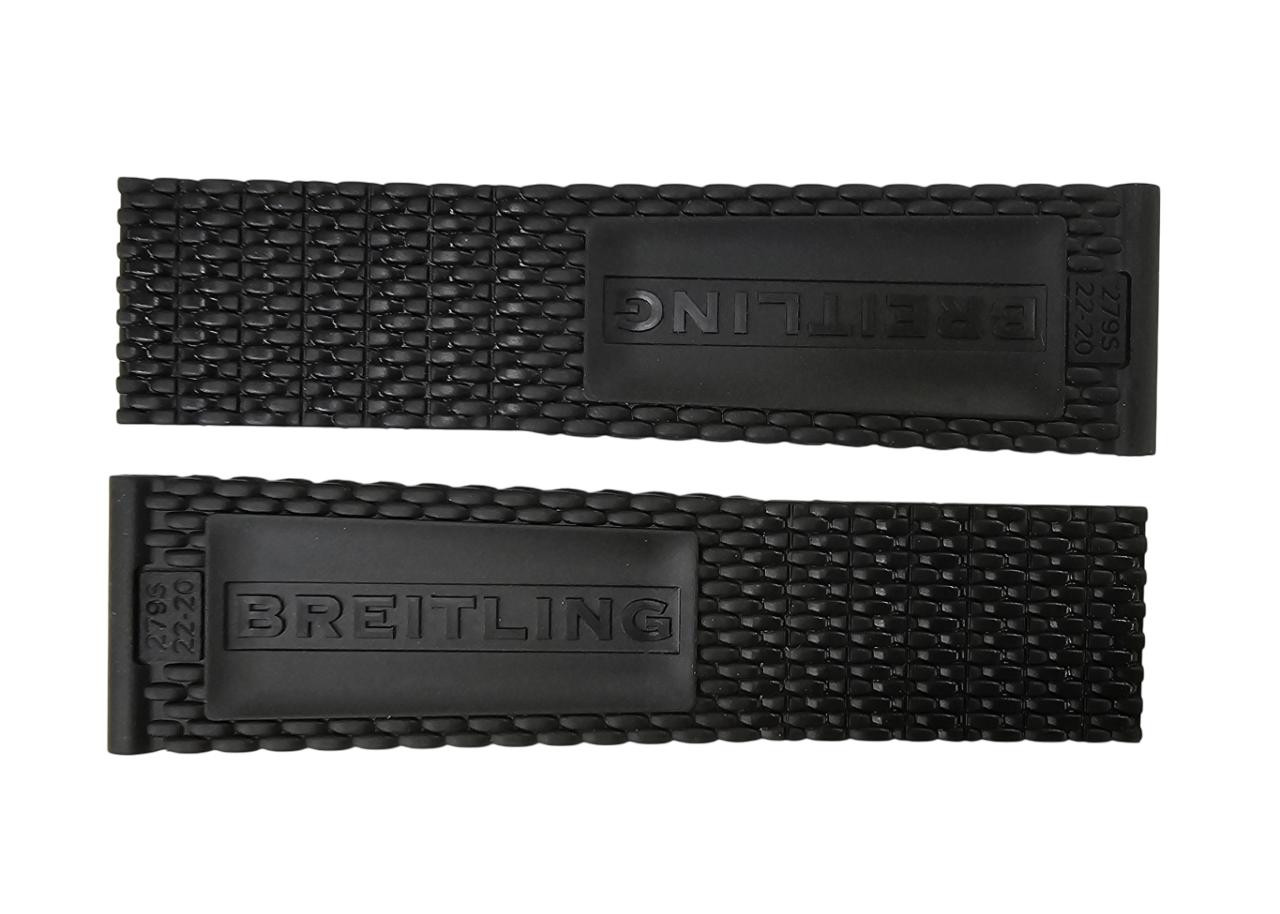 BREITLING Black Mesh 22/20MM Rubber Strap 279S | Fast & Free US