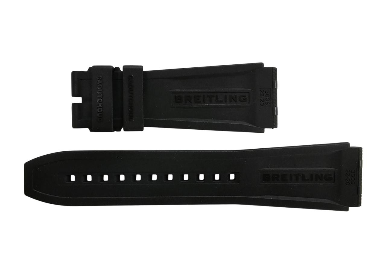 BREITLING Black Rouleaux 22/20MM Rubber Strap 300S | Fast & Free
