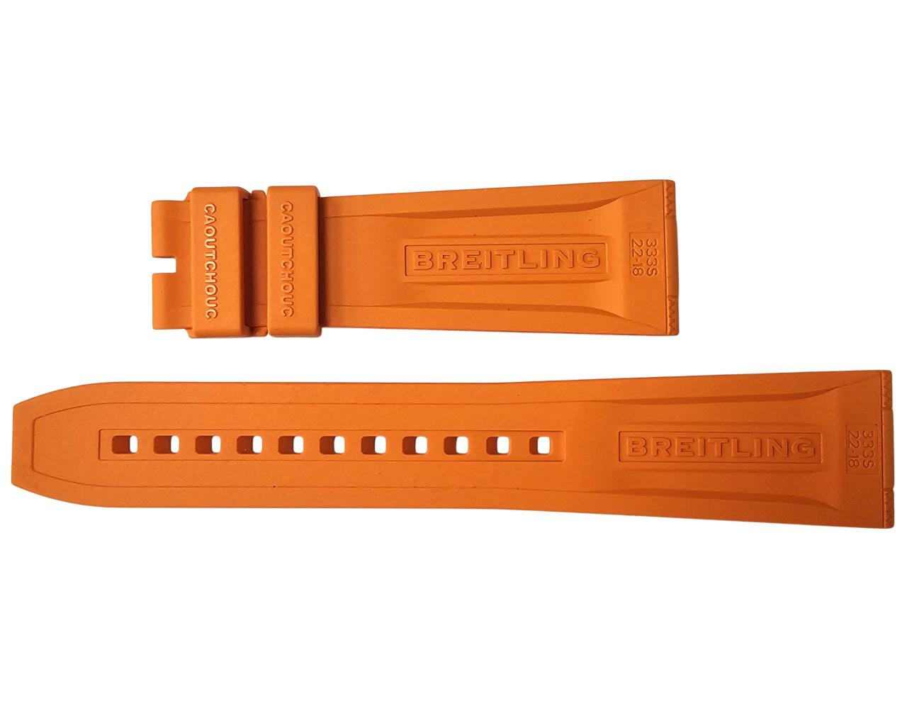 BREITLING Orange Diver Pro 22/18MM Rubber Strap 333S | Fast & Free