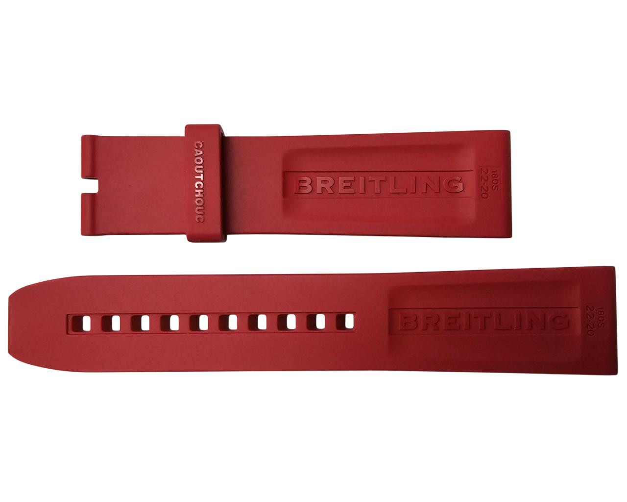 BREITLING Red Diver Pro 22/20MM Rubber Strap 180S | Fast & Free US