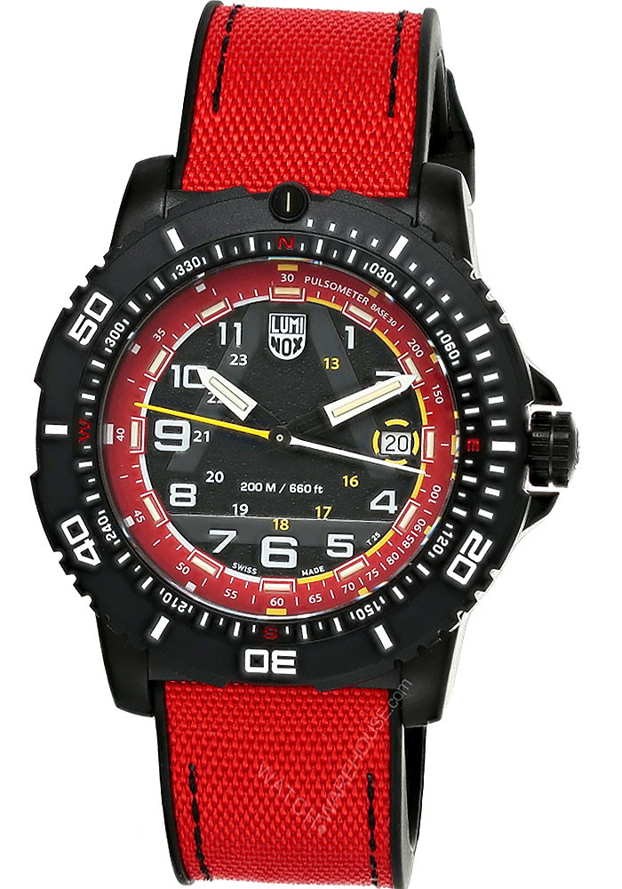 LUMINOX ICE-SAR 1080 Series Artic Quartz 46MM Red Rubber Men's Watch XL.1095