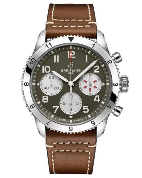 Breitling watches BREITLING Classic AVI Chronograph 42MM Curtiss Warhawk Leather Men's Watch A233802A1L1X1 