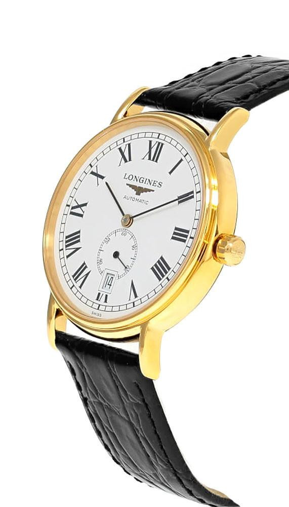 LONGINES Presence Automatic 38.5MM Yellow Gold White Dial Leather