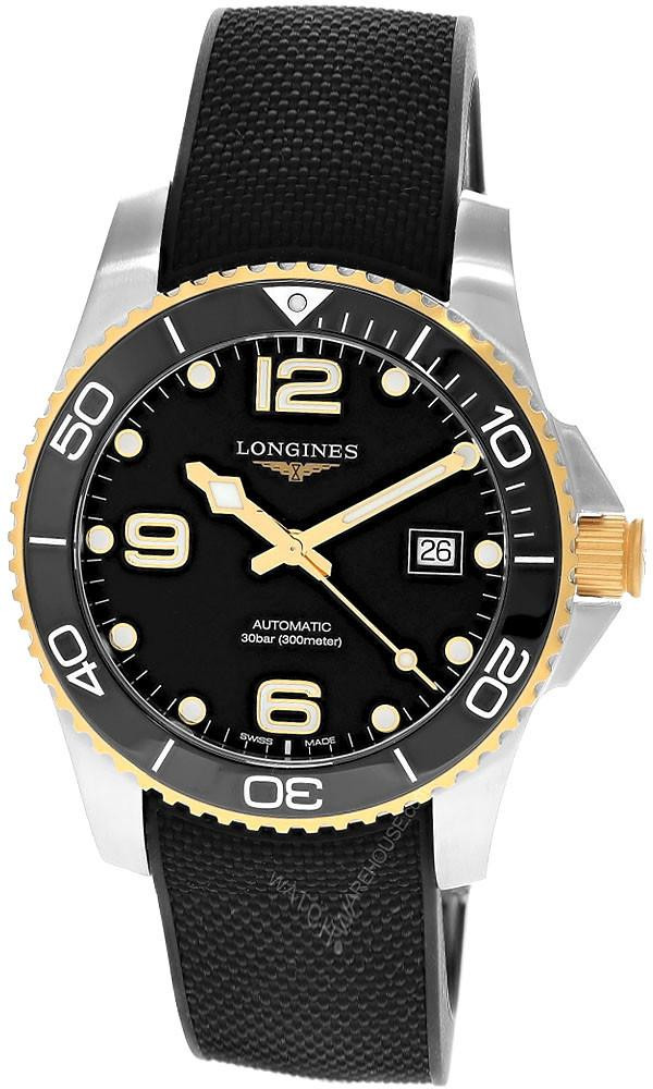 Longines watches LONGINES HydroConquest Automatic 41MM Black Rubber Men's Watch L3.781.3.56.9 