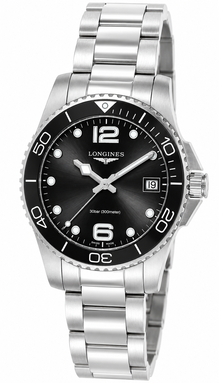 LONGINES HydroConquest Quartz 32MM Black Dial Women's Watch L3.370.4.56.6