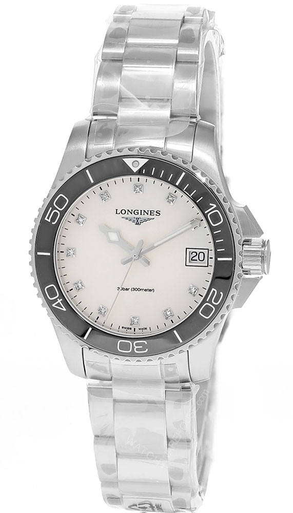 LONGINES HydroConquest Quartz 32MM MOP Diamond Dial Women's Watch L3.370.4.87.6