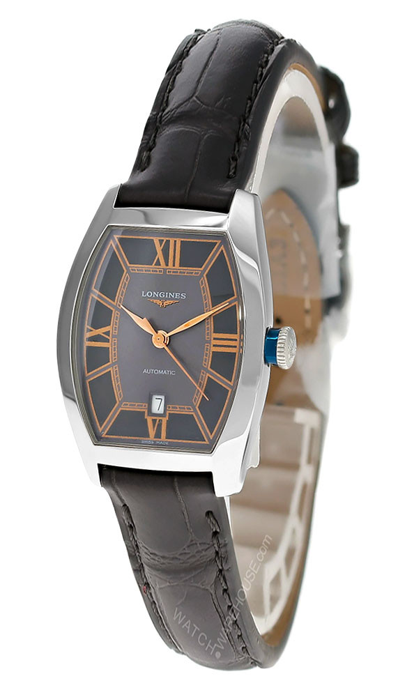 LONGINES Evidenza Automatic 26MM Grey Dial Leather Women's Watch L2.142.4.56.2