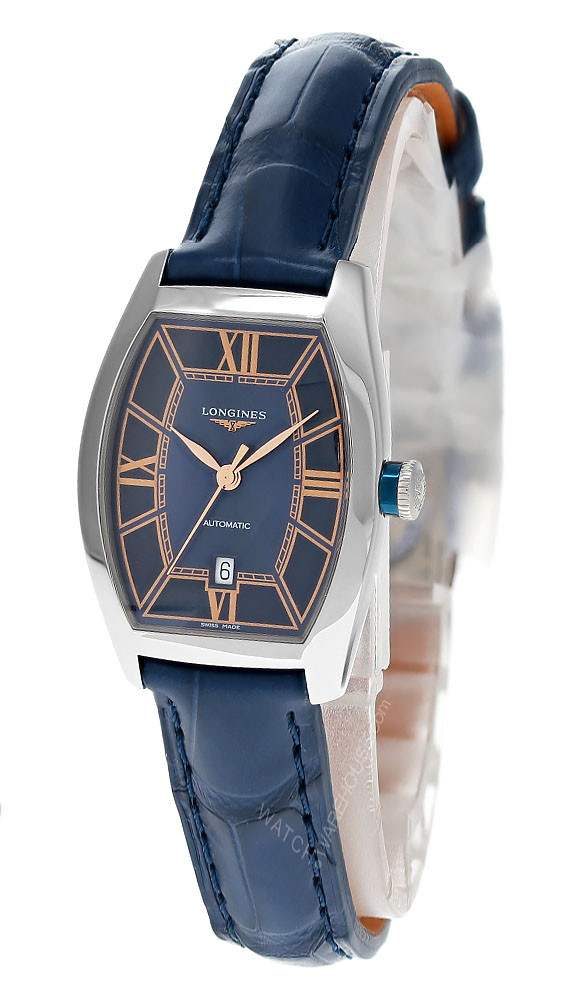 LONGINES Evidenza Automatic 26MM Blue Dial Leather Women's Watch L2.142.4.96.2