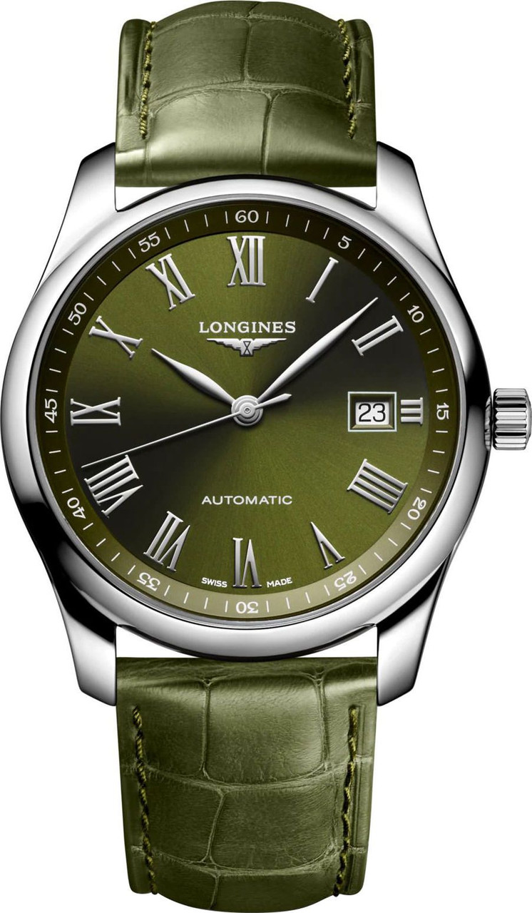 LONGINES Master Collection Automatic 40MM Green Dial Leather Men's Watch L2.793.4.09.2 / L27934092
