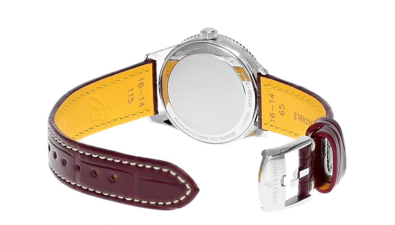 BREITLING Navitimer Quartz 32MM MOP Diamond Dial Leather Women's