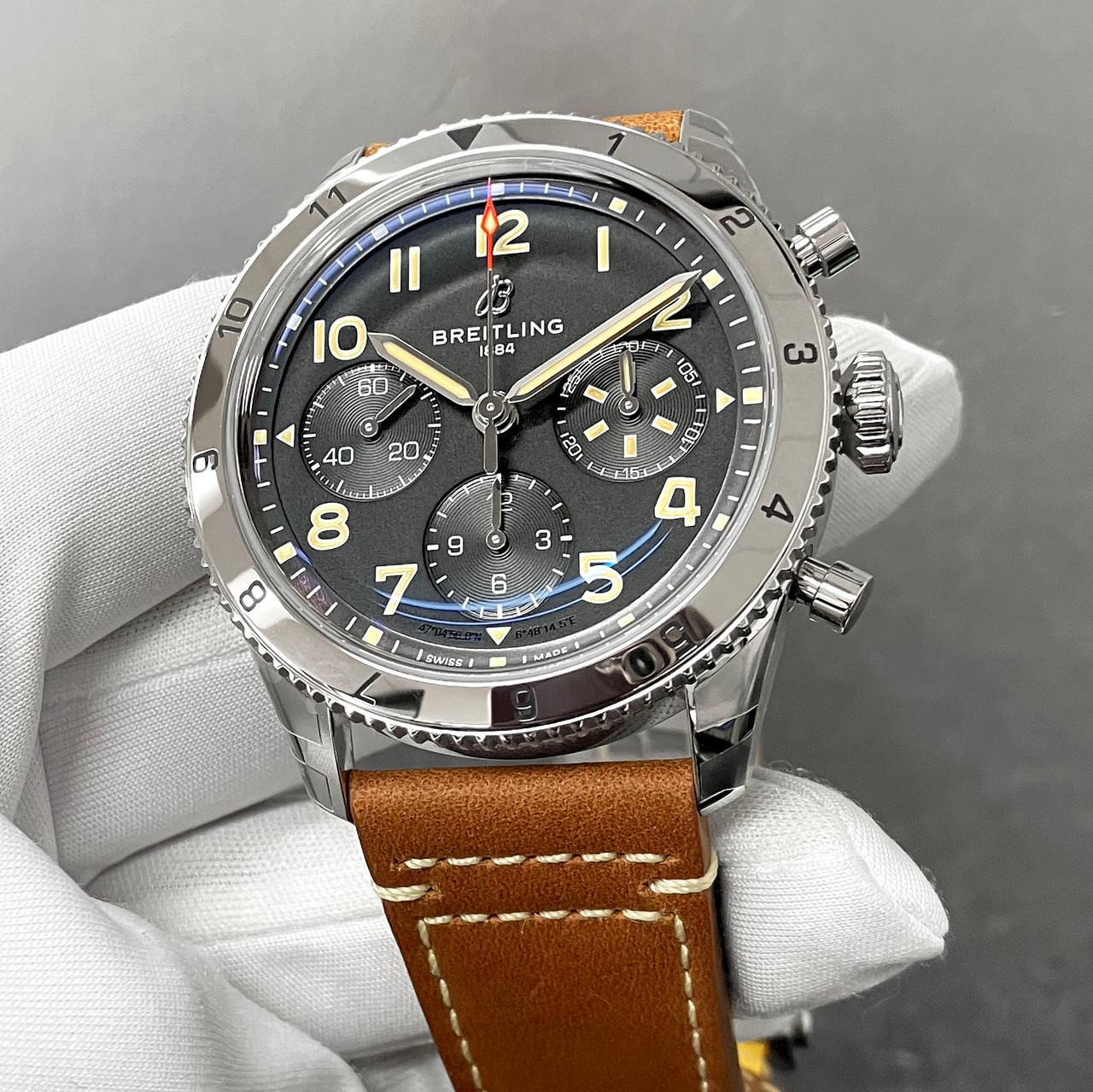 BREITLING Classic AVI Chronograph 42MM P-51 Mustang Black Dial