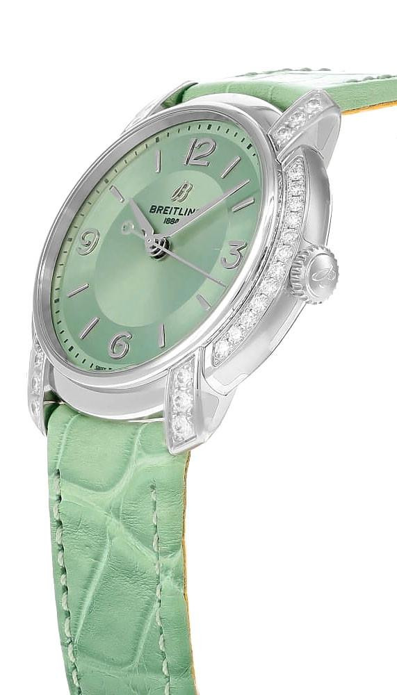 BREITLING Lady Premier Automatic 36MM Green Dial Diamond Bezel