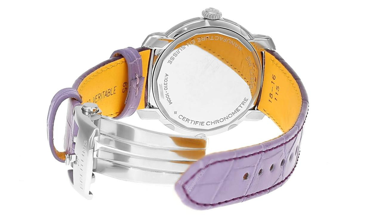 BREITLING Lady Premier Automatic 36MM Purple Dial Leather Women's
