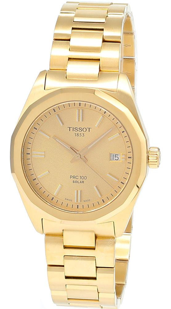 TISSOT PRC 100 Solar Quartz 34MM Champagne Dial Women's Watch T151