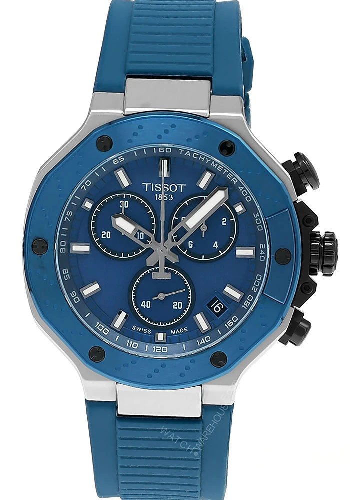 Tissot watches TISSOT T-Race Quartz 45MM Blue Dial Rubber Men's Watch T141.417.27.041.00