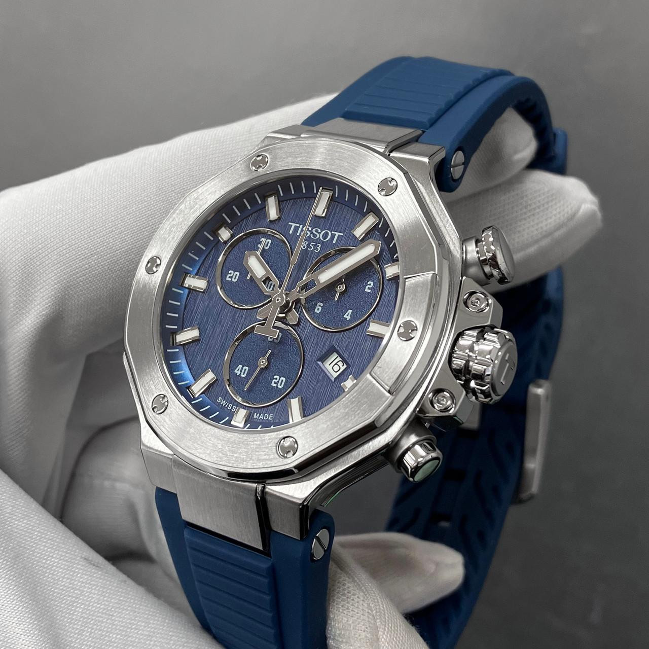 TISSOT T-Race Quartz 38MM Blue Dial Rubber Men's Watch T141.817.17