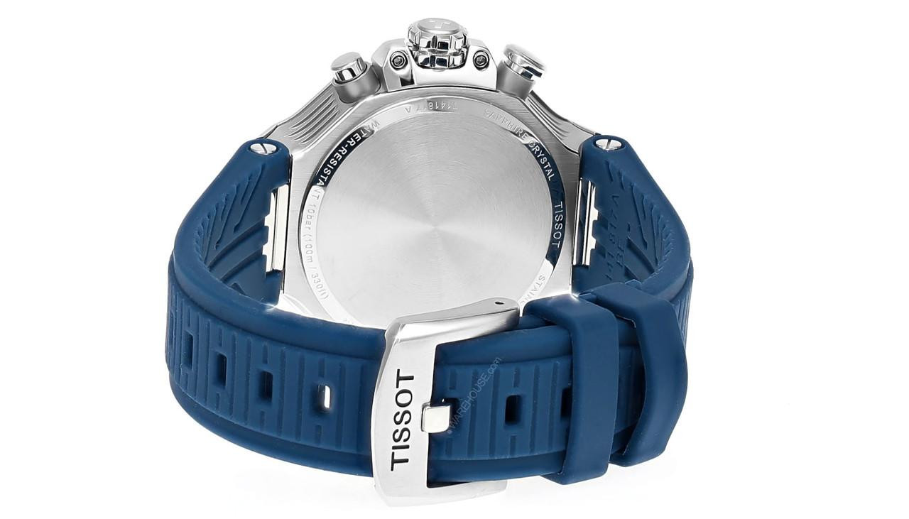 TISSOT T-Race Quartz 38MM Blue Dial Rubber Men's Watch T141.817.17