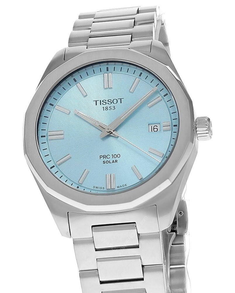 TISSOT PRC 100 Solar Quartz 39MM Ice Blue Dial Men's Watch T151