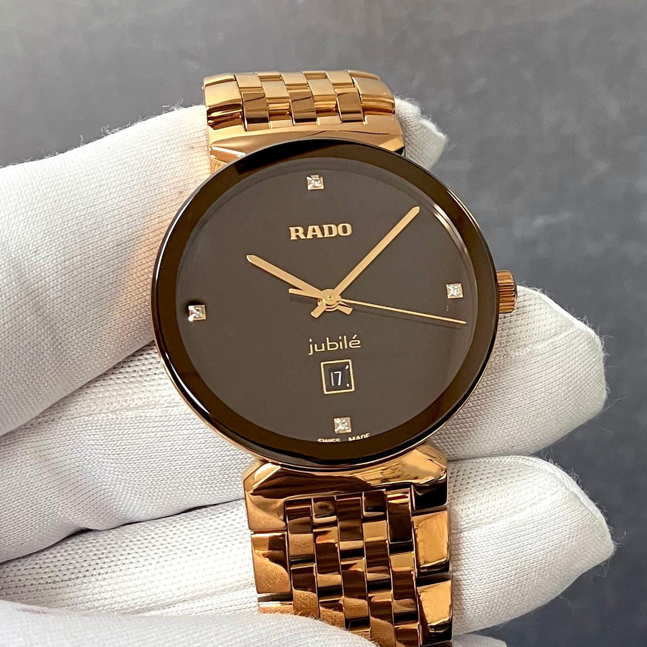 Rado R48917703 RADO Florence Quartz 30MM Brown Dial 4 Diamond Rose Gold Women's Watch ...