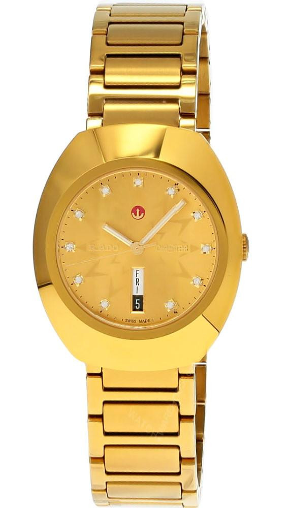 RADO Florence Quartz 18mm Black Dial Gold Bezel Women's Watch