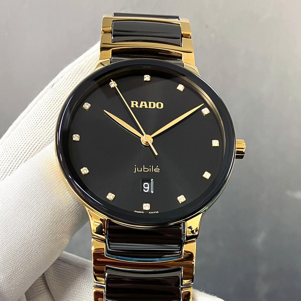 RADO Centrix Quartz 39.5MM Black Diamond Dial Men's Watch