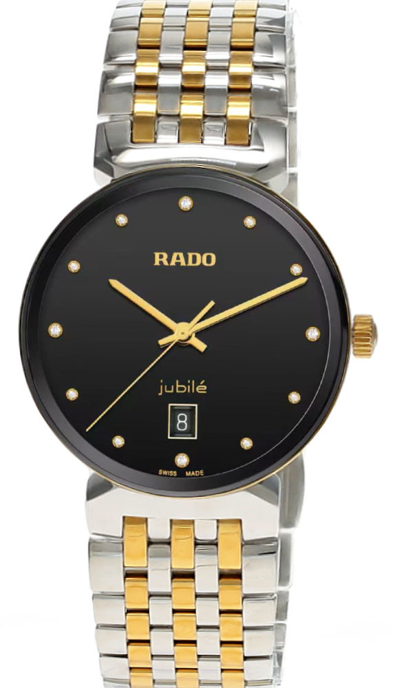 RADO Florence Quartz 38MM Black 12 Diamond Dial Two-Tone Men's Watch R48912743