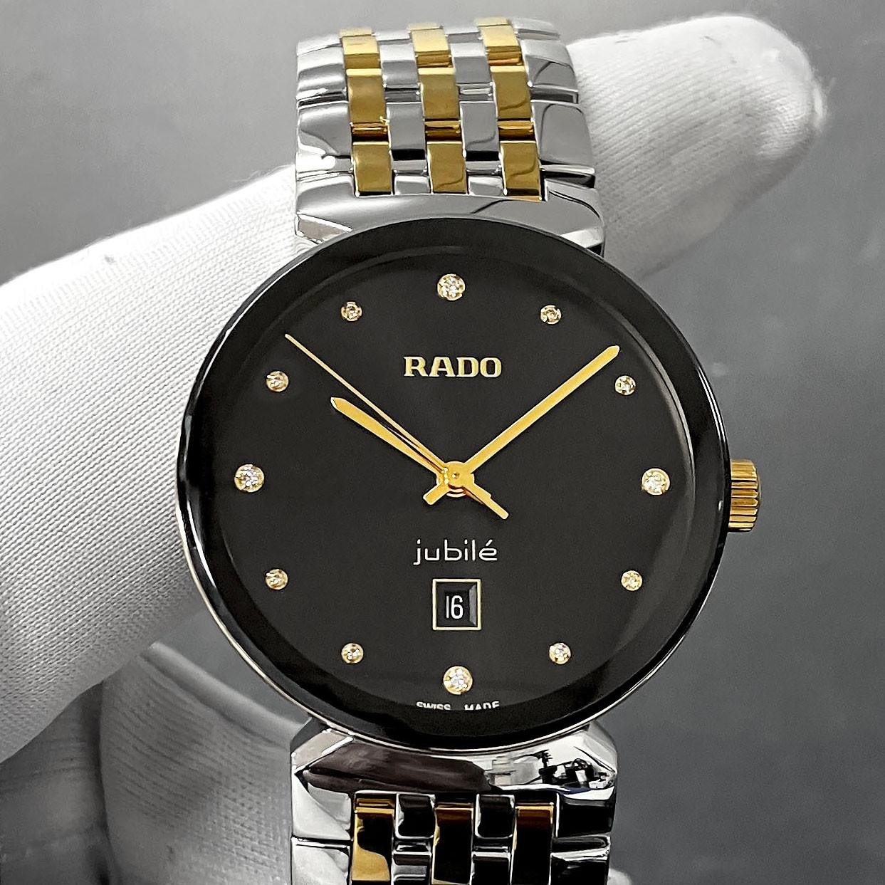 RADO Florence Quartz 38MM Black 12 Diamond Dial Two-Tone Men's