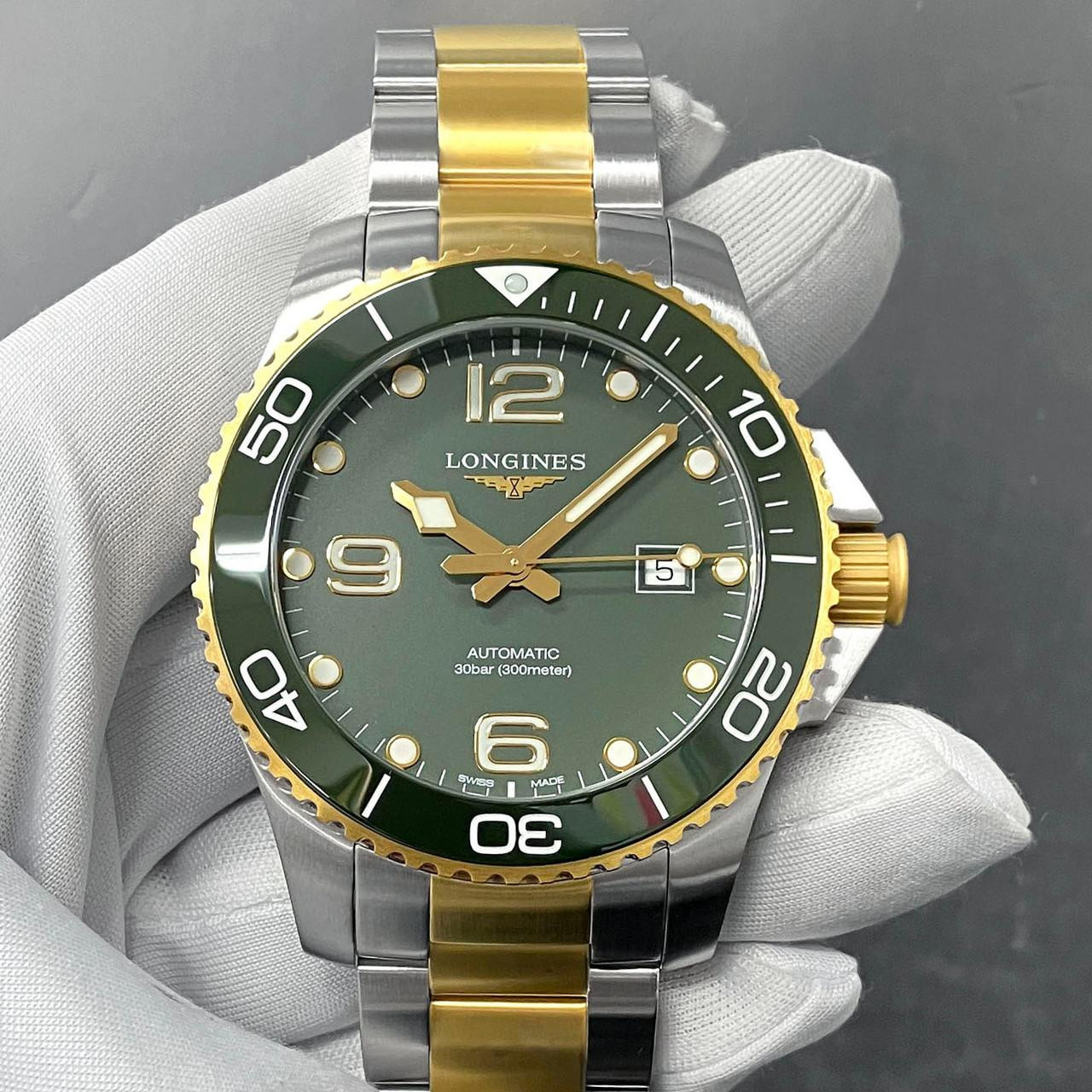 LONGINES HydroConquest Automatic 43MM Green Dial Two-Tone Women's