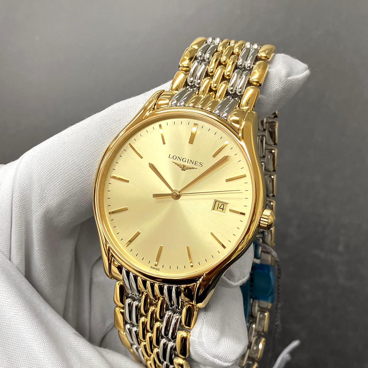 LONGINES Lyre Quartz 38MM Champagne Dial Two-Tone Men's Watch L4