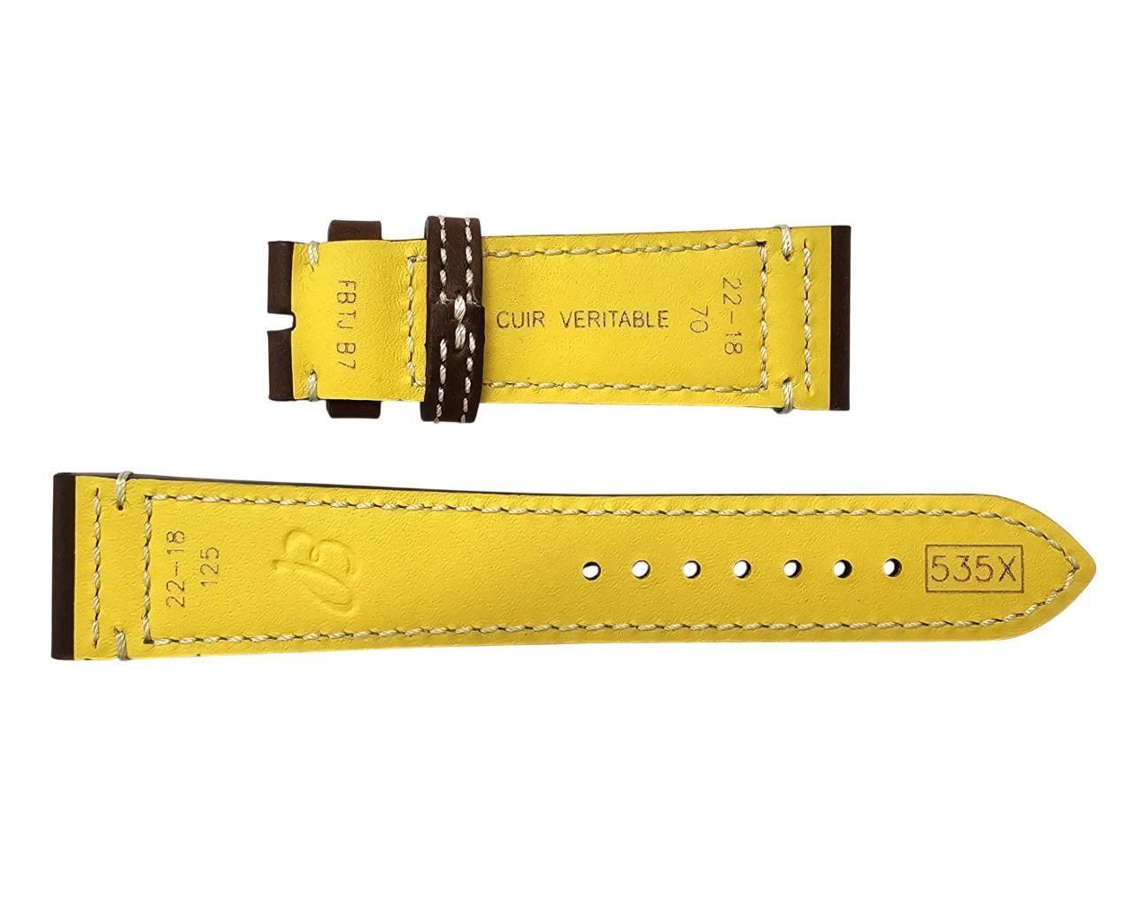 BREITLING Brown 22/18MM Drakkar Calfskin Leather Strap 535X | Fast