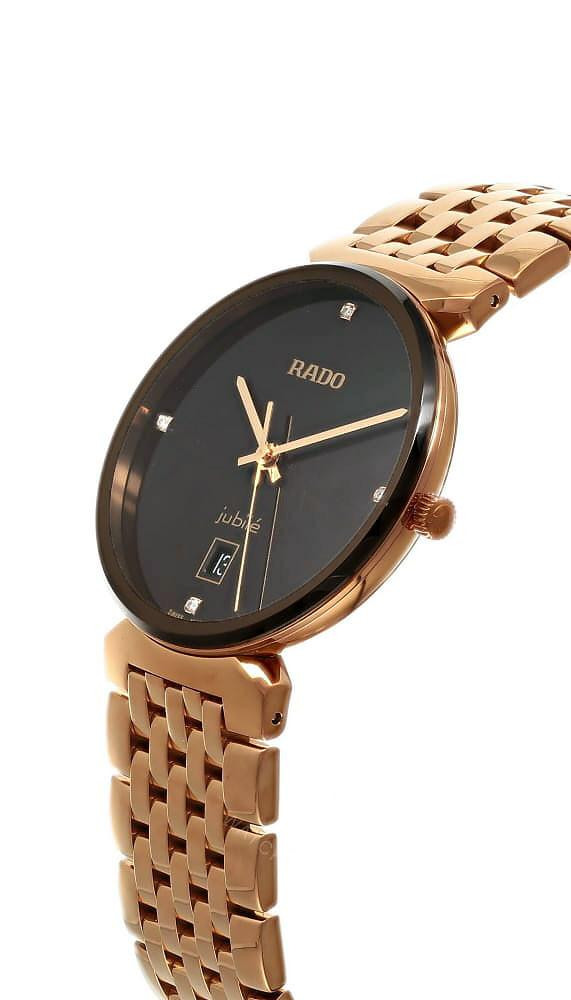 RADO Florence Quartz 38MM Black Diamond Dial Rose Gold Men's Watch