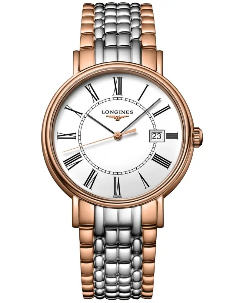 LONGINES Presence Quartz 38.5MM White Dial Two-Tone Men's Watch L4.790.1.11.7 / L47901117