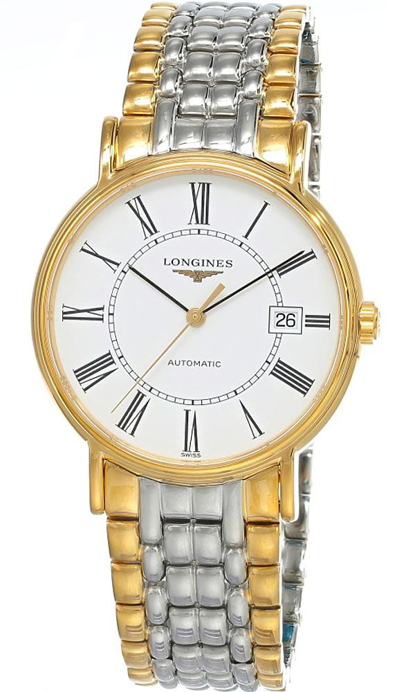 LONGINES Presence クォーツ 腕時計 LONGINES Presence Automatic 38.5MM White Dial Two-Tone Men's Watch