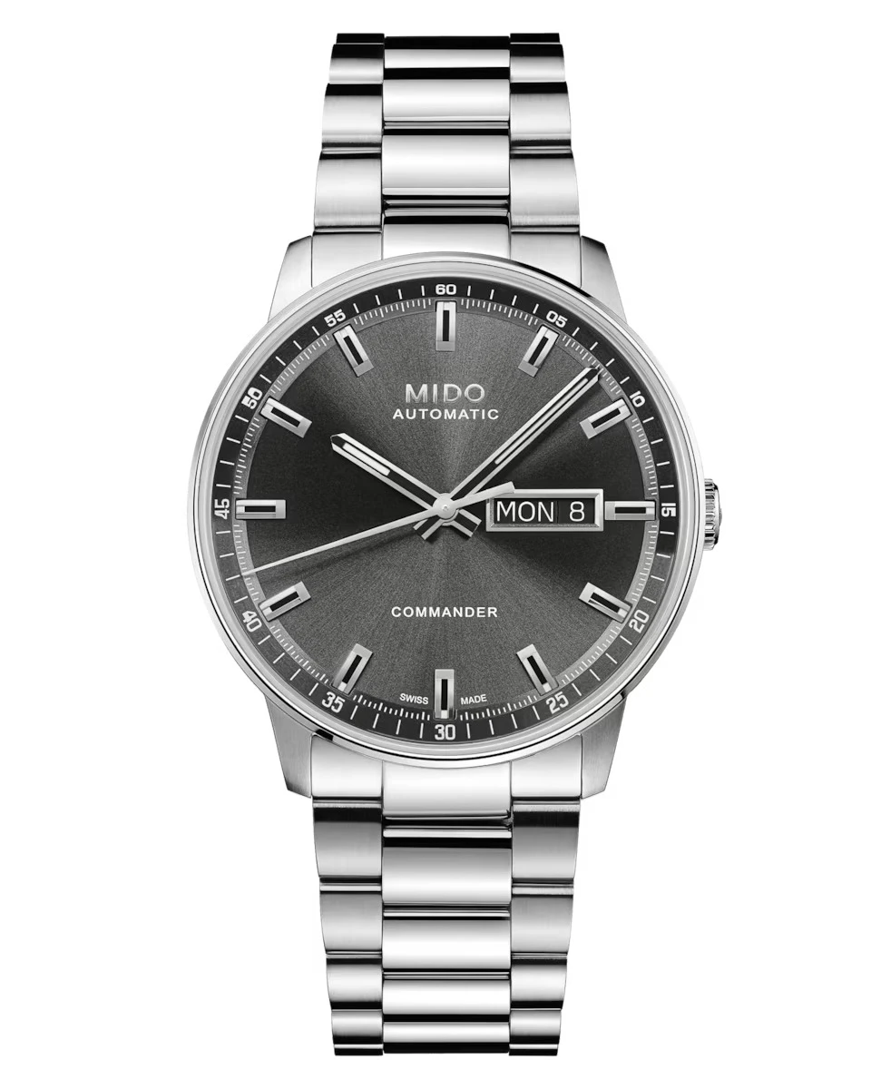 MIDO Commander Datoday Automatic 40MM  Anthracite Dial SS Men's Watch M021.430.11.061.00 / M0214301106100