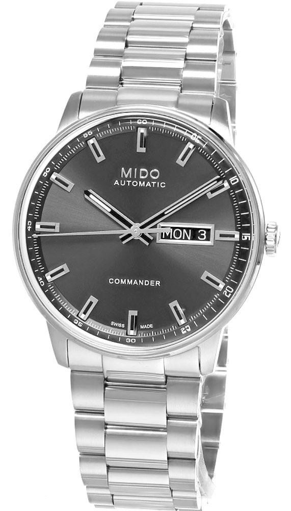 MIDO Commander Date/Day Automatic SS 40MM Anthracite Dial Men's Watch M021.430.11.061.00 