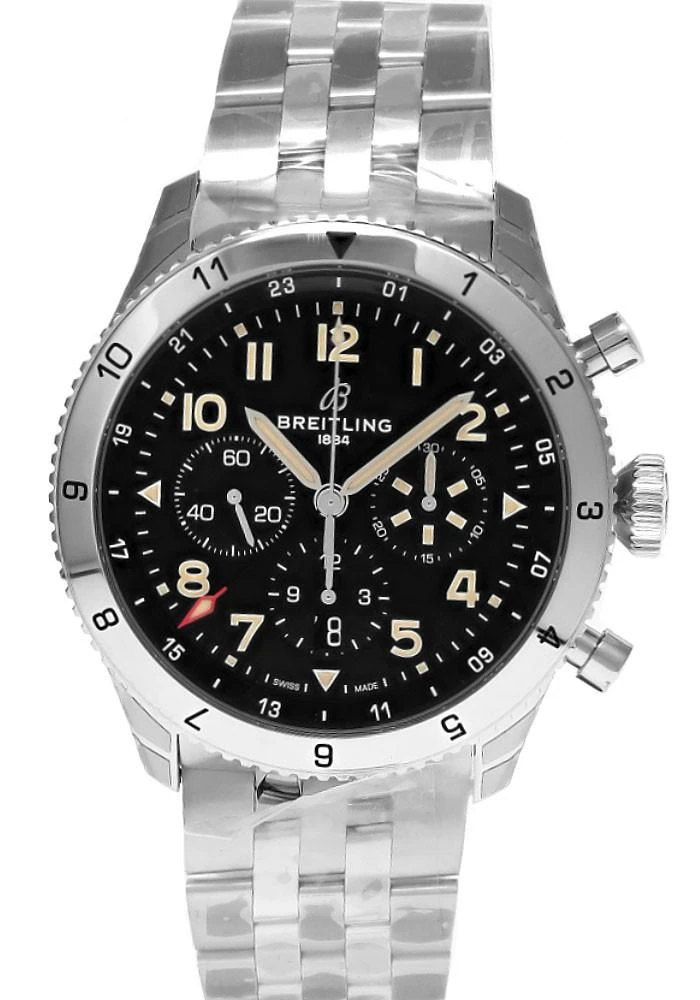 Breitling watches BREITLING Classic AVI Super AVI B04 Chronograph GMT SS 46MM P-51 Mustang Men's Watch AB04453A1B1A1