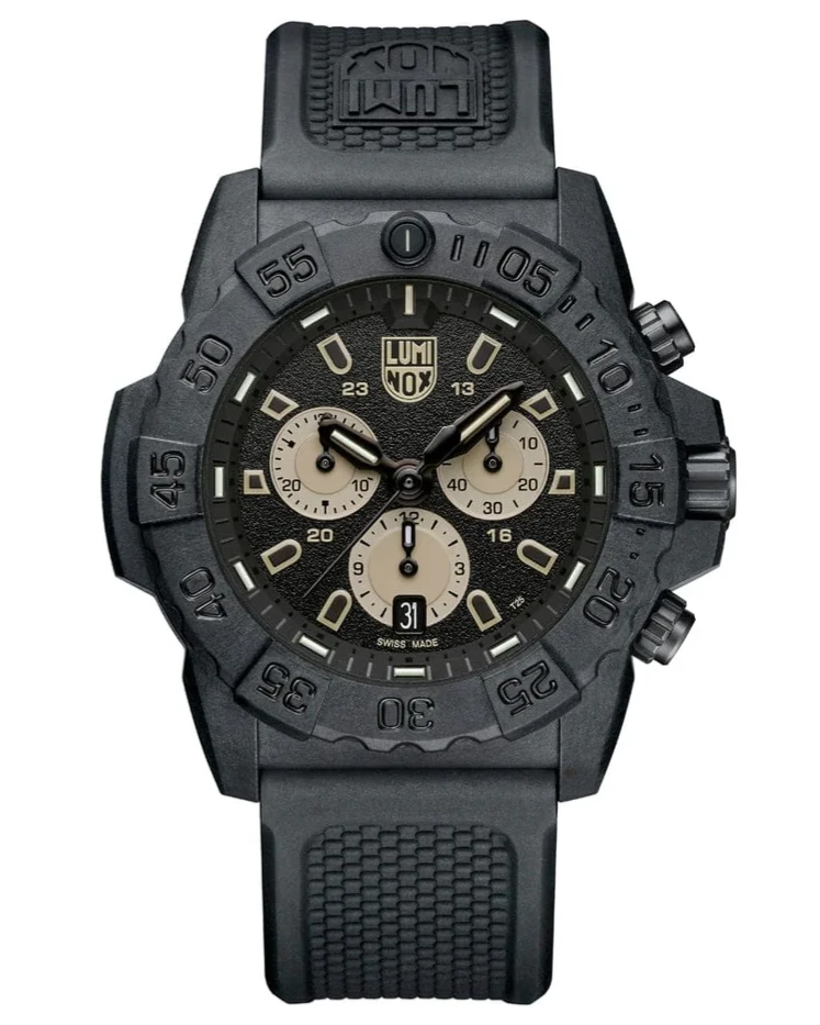 LUMINOX Navy SEAL Chronograph 45MM Black Dial Rubber Men's Watch XS.3587